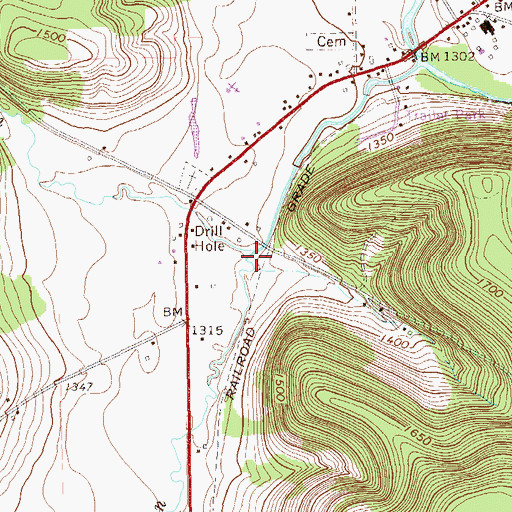 Topographic Map of Hosmer Run, PA