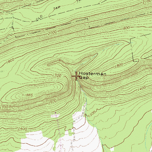 Topographic Map of Hosterman Gap, PA