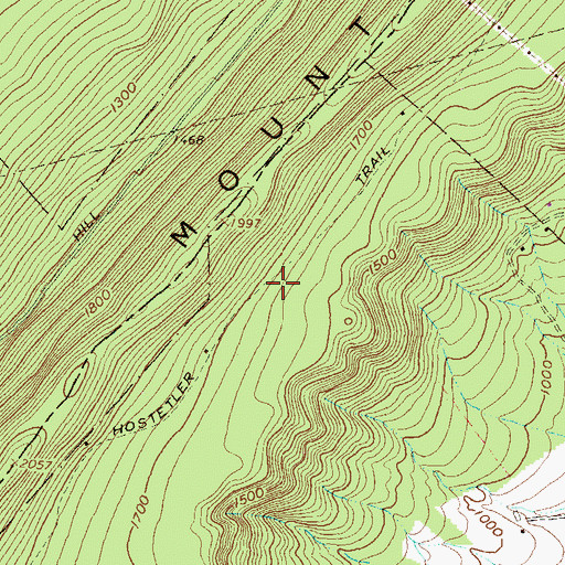 Topographic Map of Hostetler Trail, PA