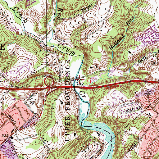 Topographic Map of Holland Run, PA