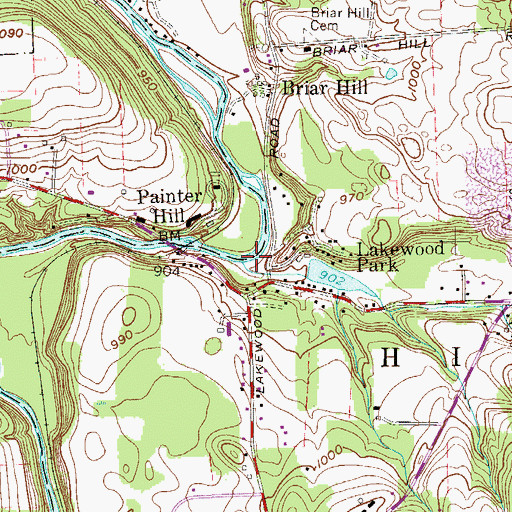 Topographic Map of Hottenbaugh Run, PA