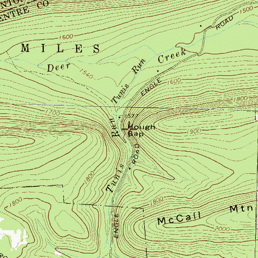 Topographic Map of Hough Gap, PA