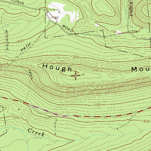 Topographic Map of Hough Mountain, PA