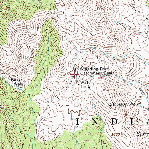 Topographic Map of Standing Rock Catchment Basin, AZ