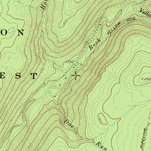 Topographic Map of Hound Run, PA