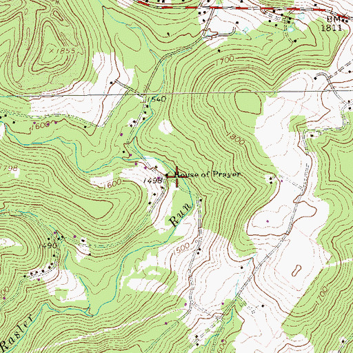 Topographic Map of House of Prayer, PA