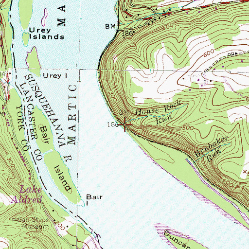 Topographic Map of House Rock Run, PA