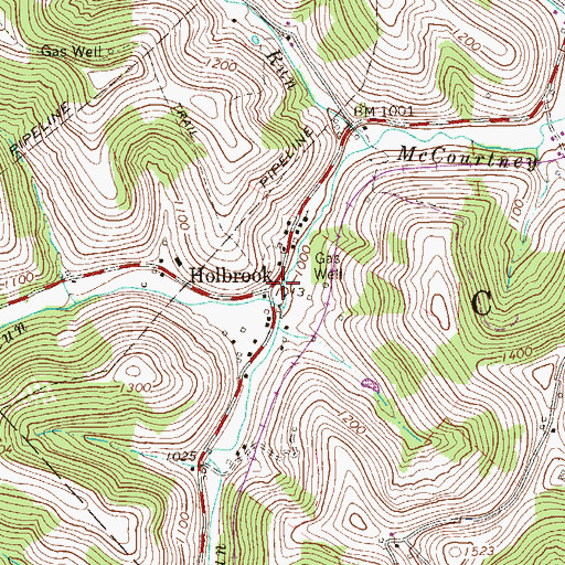 Topographic Map of House Run, PA