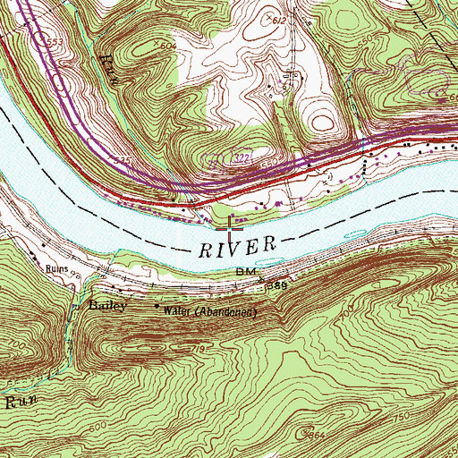 Topographic Map of Howe Run, PA