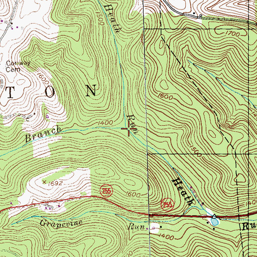 Topographic Map of Hoyt Branch, PA