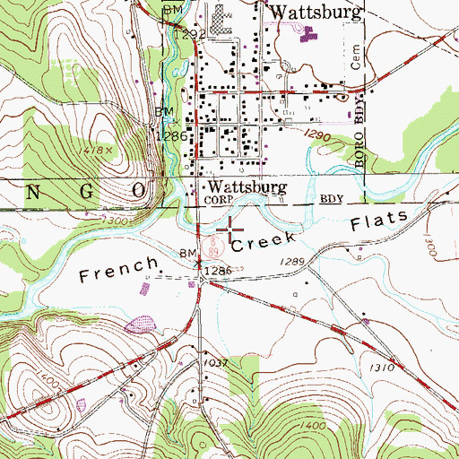 Topographic Map of Hubbel Run, PA