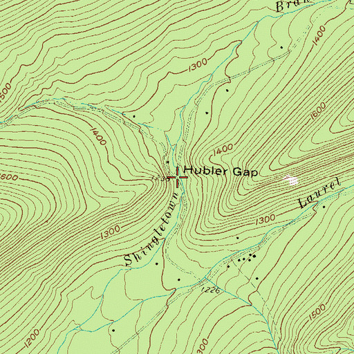 Topographic Map of Hubler Gap, PA