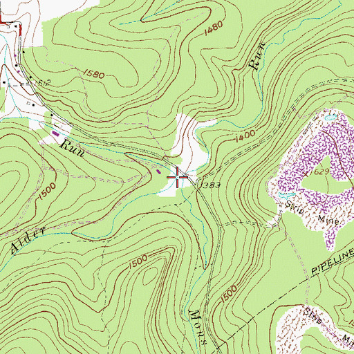 Topographic Map of Hubler Run, PA