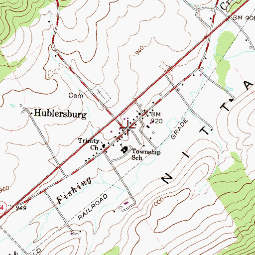 Topographic Map of Hublersburg, PA