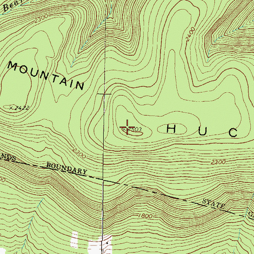 Topographic Map of Huckleberry Mountain, PA