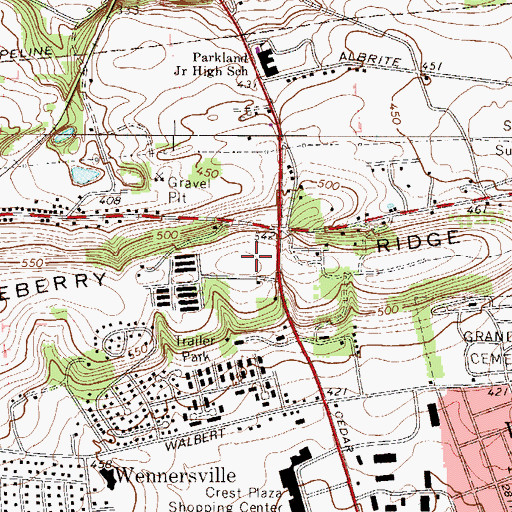 Topographic Map of Huckleberry Ridge, PA
