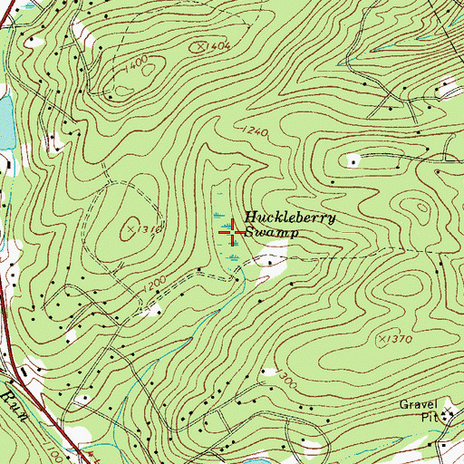 Topographic Map of Huckleberry Swamp, PA