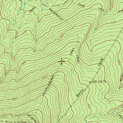 Topographic Map of Huckleberry Trail, PA