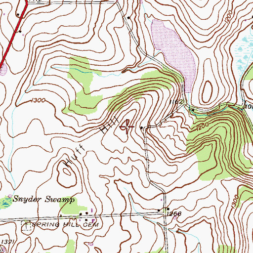 Topographic Map of Huff Hill, PA