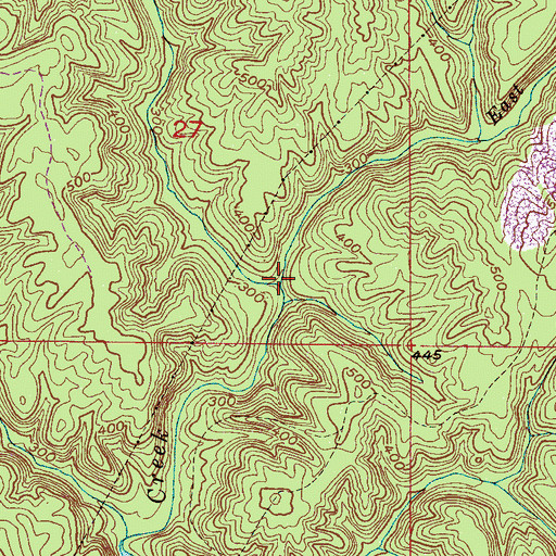 Topographic Map of East Fork Clifty Creek, AL