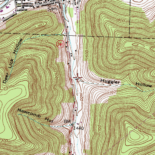 Topographic Map of Huggler Hollow, PA