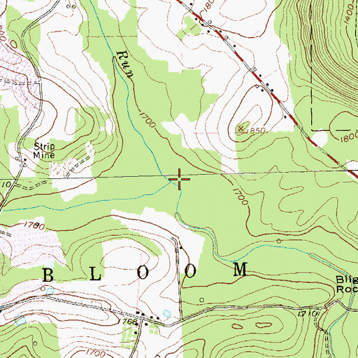 Topographic Map of Hughey Run, PA