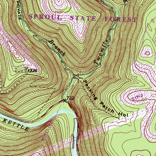 Topographic Map of Huling Branch, PA