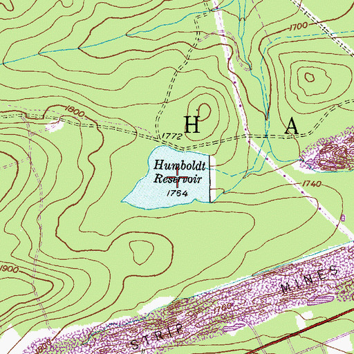 Topographic Map of Humboldt Reservoir, PA