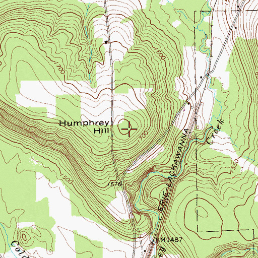 Topographic Map of Humphrey Hill, PA