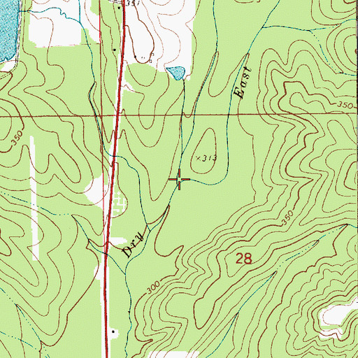 Topographic Map of East Fork Dry Creek, AL