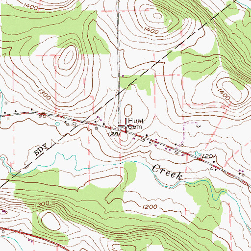 Topographic Map of Hunt Cemetery, PA