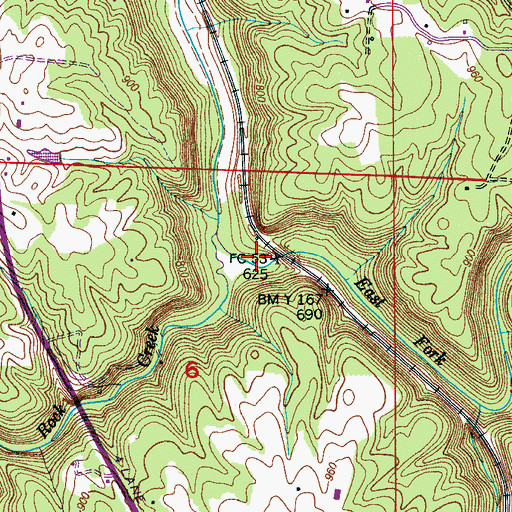 Topographic Map of East Fork Flint Creek, AL