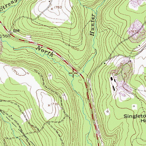 Topographic Map of Hunter Run, PA