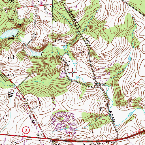 Topographic Map of Hunters Run, PA