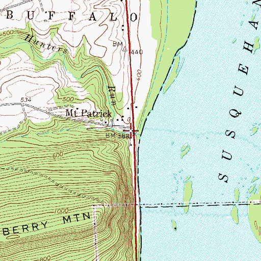 Topographic Map of Hunters Valley, PA