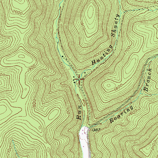 Topographic Map of Hunting Shanty Run, PA