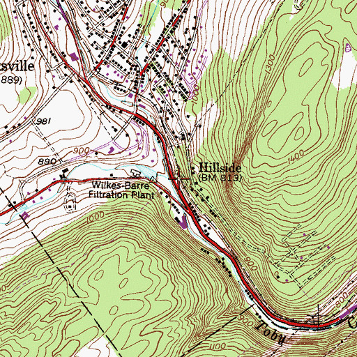 Topographic Map of Huntsville Creek, PA