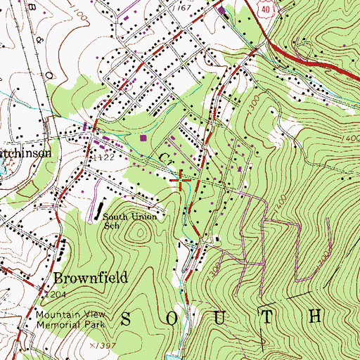 Topographic Map of Hutchinson, PA