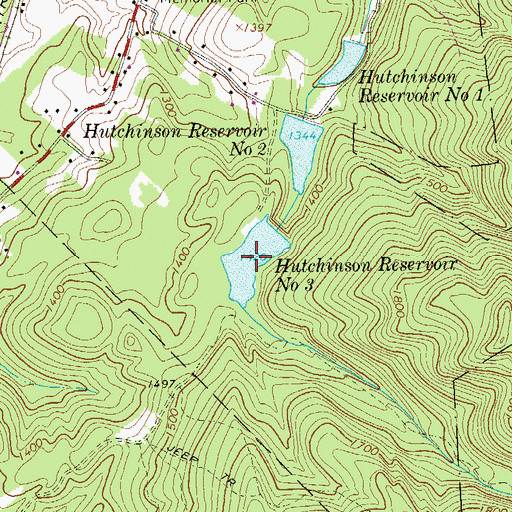 Topographic Map of Hutchinson Reservoir Number Three, PA
