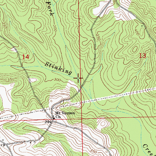 Topographic Map of East Fork Stinking Creek, AL