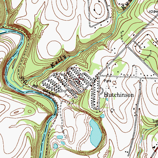 Topographic Map of Hutchinson, PA