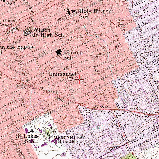 Topographic Map of Emmanuel Church, PA