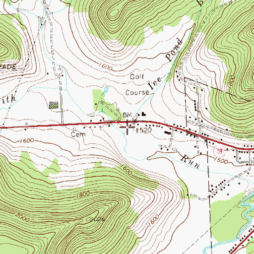Topographic Map of Ice Pond Brook, PA