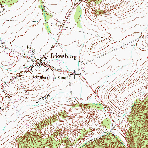 Topographic Map of Ickesburg High School, PA