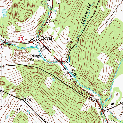 Topographic Map of Idlewild Creek, PA