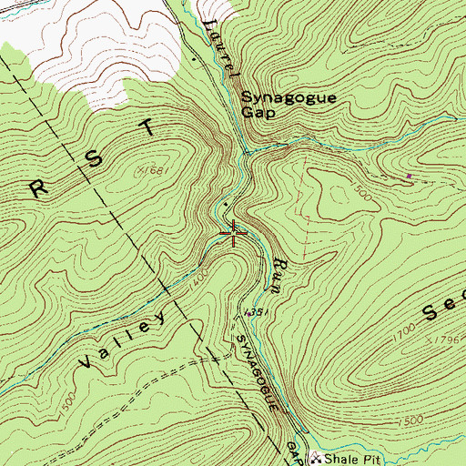 Topographic Map of Illinois Valley, PA
