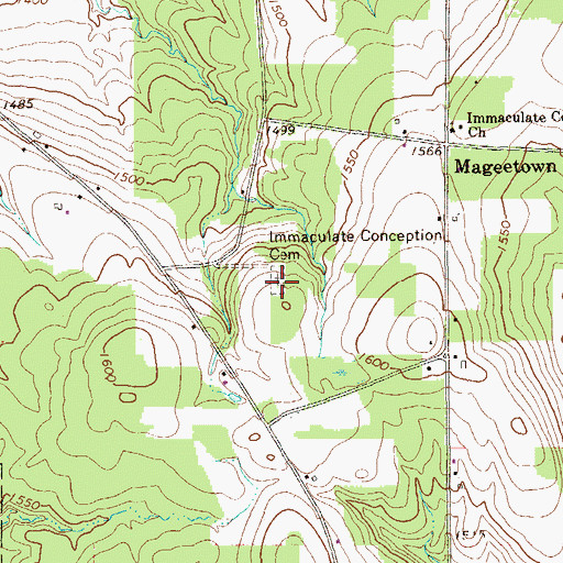 Topographic Map of Immaculate Conception Cemetery, PA