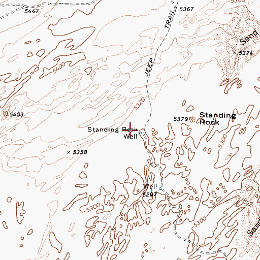 Topographic Map of Standing Rock Well, AZ