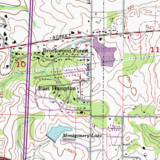 Topographic Map of East Hampton, AL