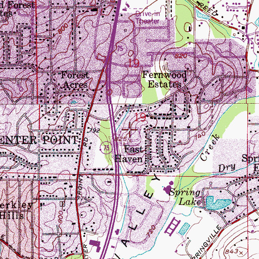 Topographic Map of East Haven, AL